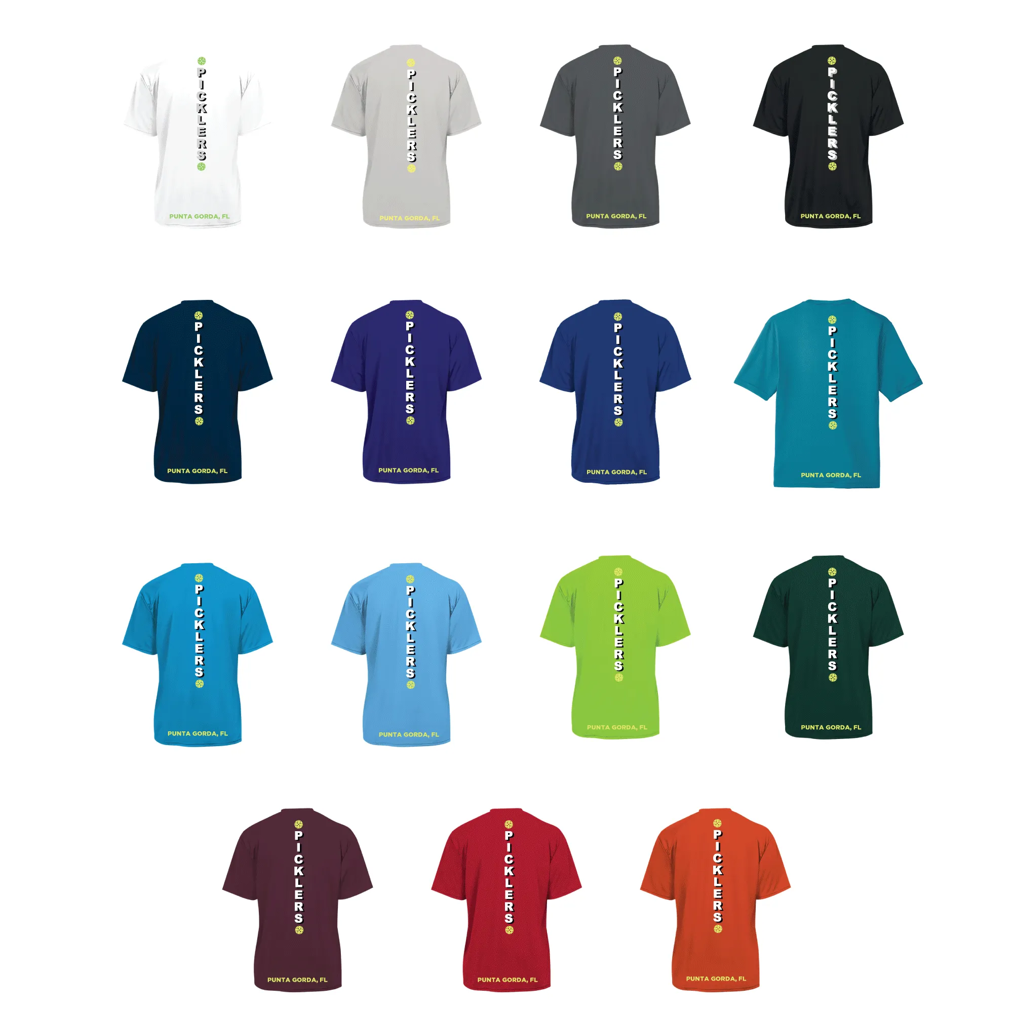 2024 Peace River Picklers Pickleball Men's Performance Short Sleeve Shirt - Design 4