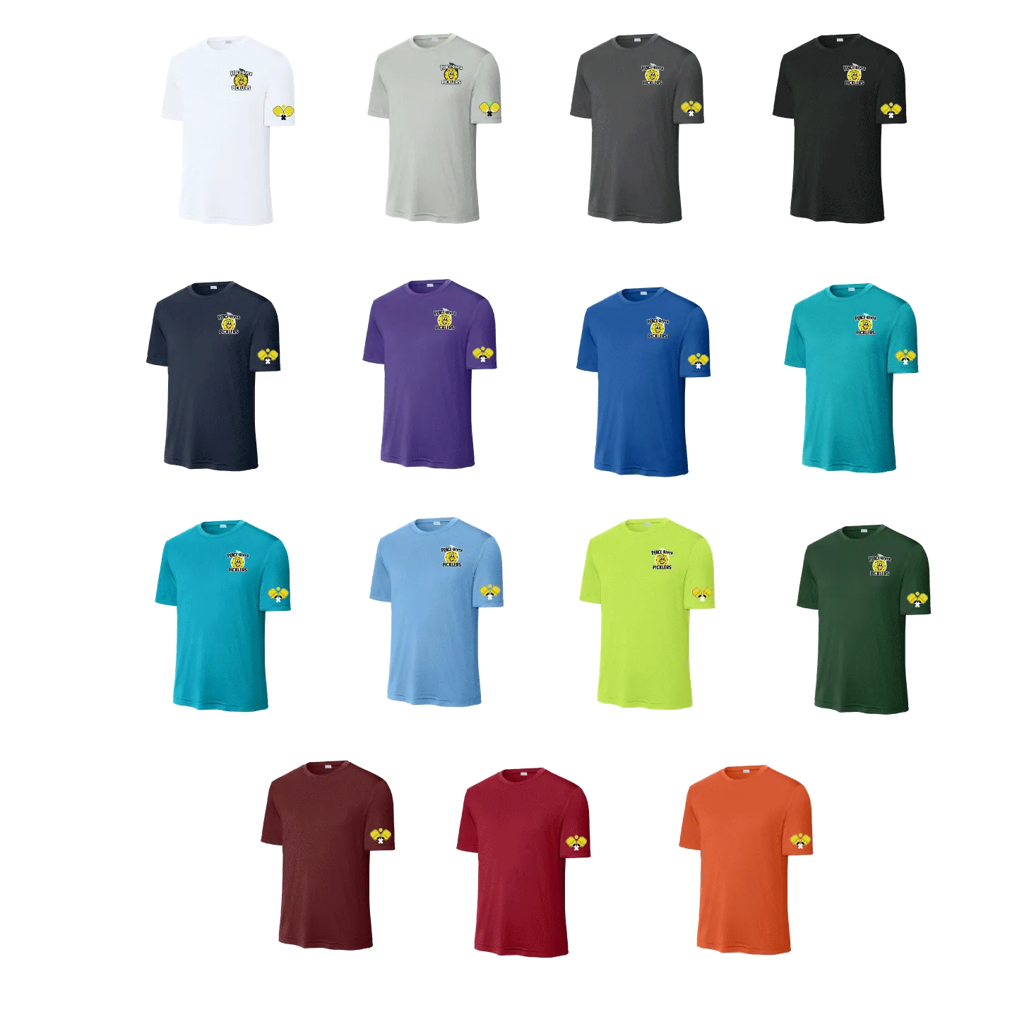 2024 Peace River Picklers Pickleball Men's Performance Short Sleeve Shirt - Design 4