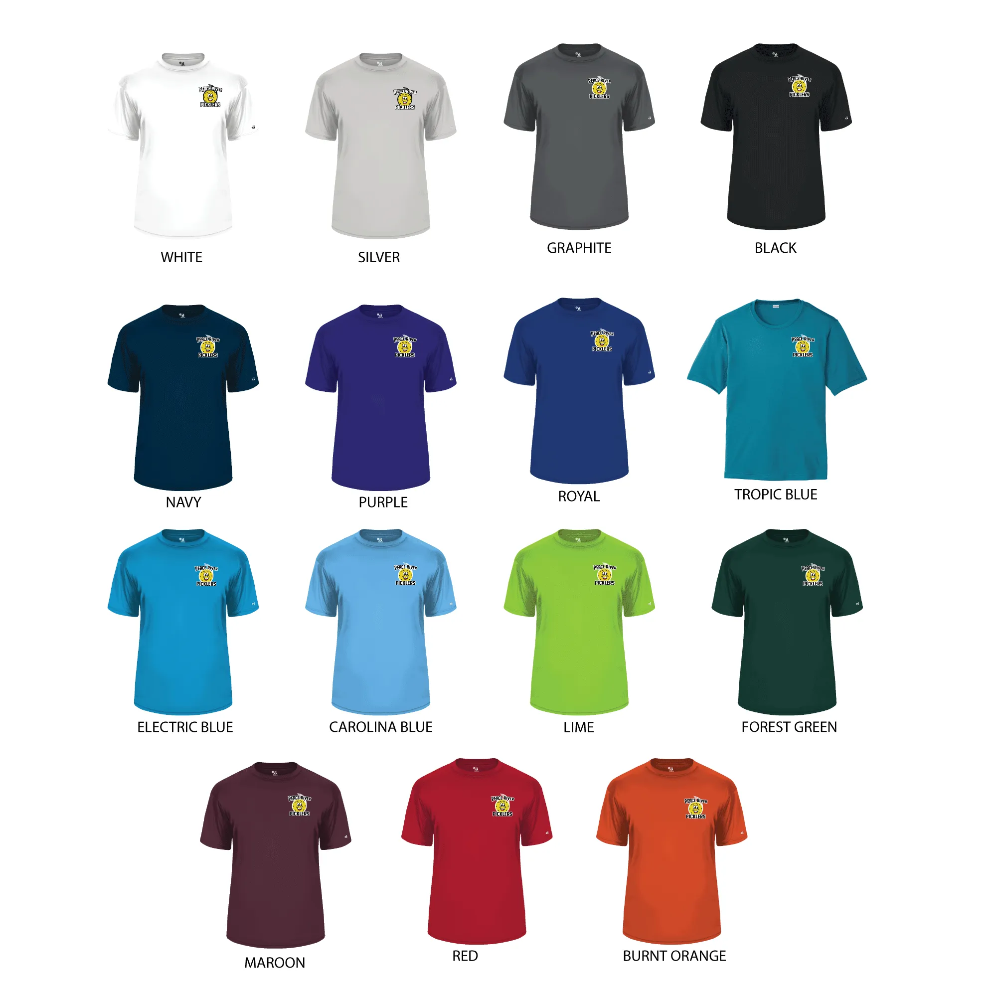 2024 Peace River Picklers Pickleball Men's Performance Short Sleeve Shirt - Design 4