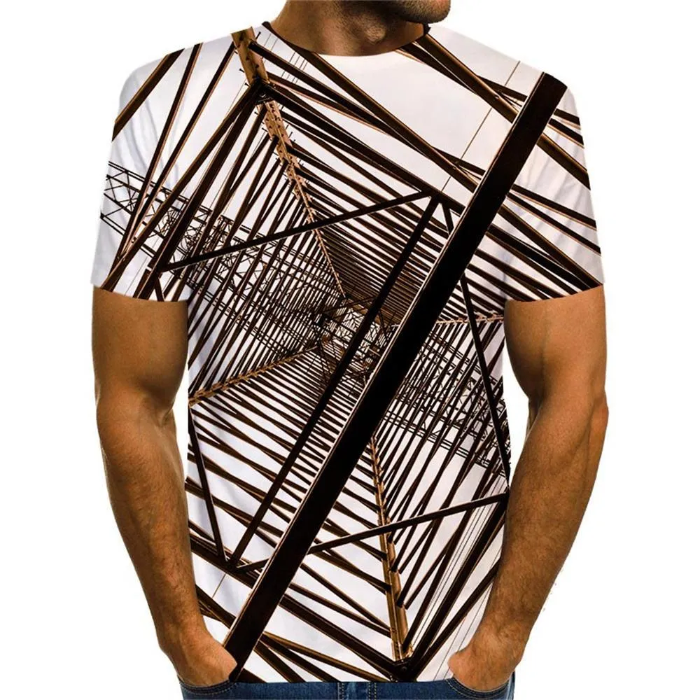 3D Graphic Printed Short Sleeve Shirts Rectangle