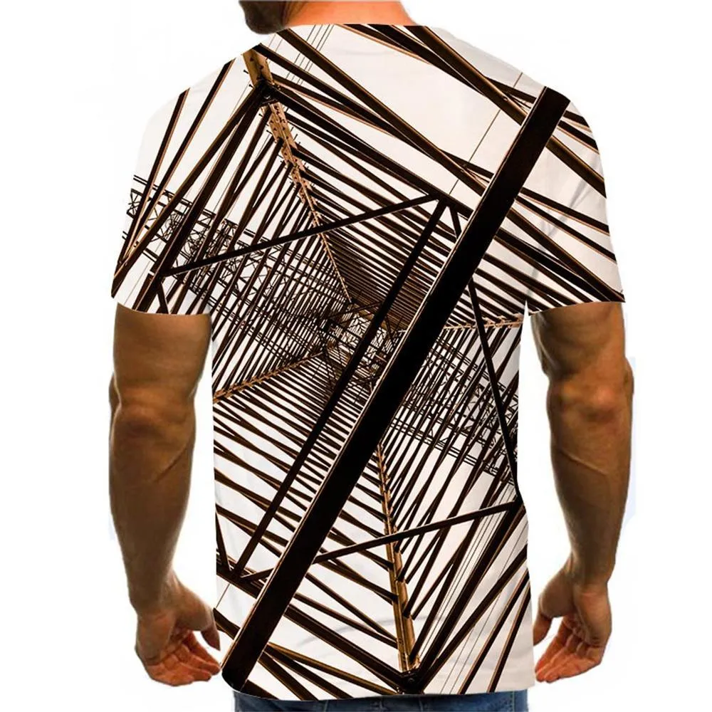 3D Graphic Printed Short Sleeve Shirts Rectangle