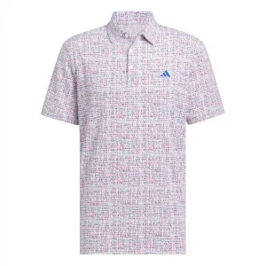 adidas Primegreen Power Grid Print Golf Polo Shirt
