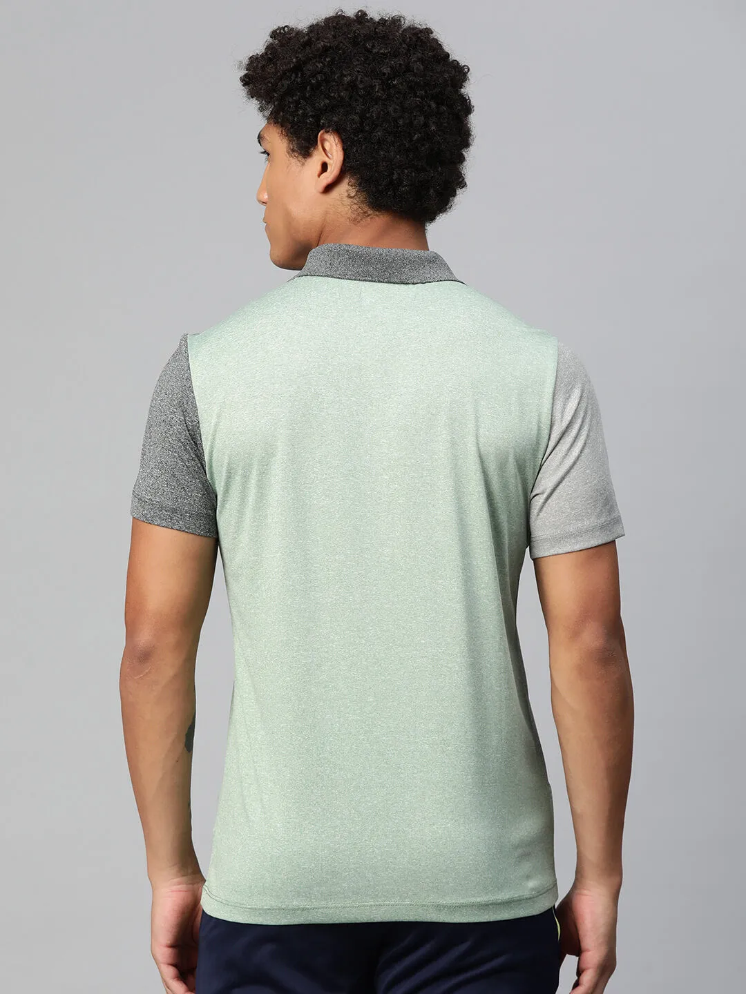 Alcis Men Colourblocked Polo Collar Anti Static Slim Fit T-shirt