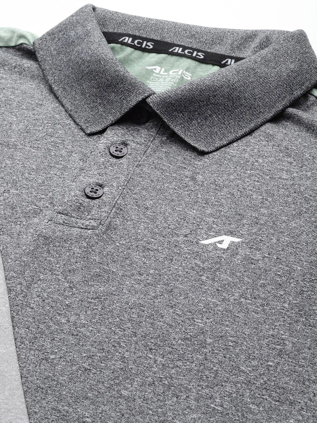 Alcis Men Colourblocked Polo Collar Anti Static Slim Fit T-shirt