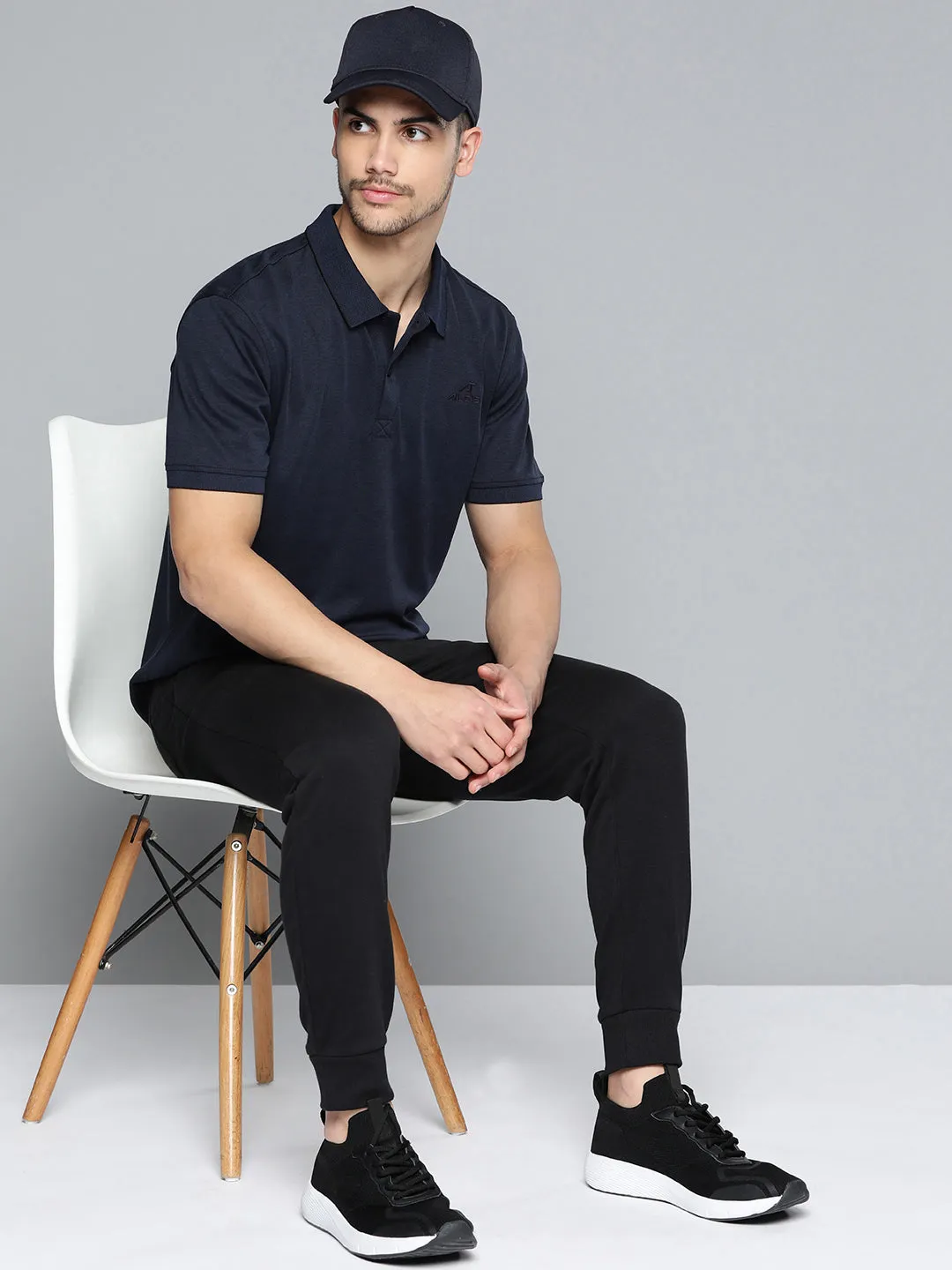 Alcis Men Polo Collar Anti Static Slim Fit Sports T-shirt