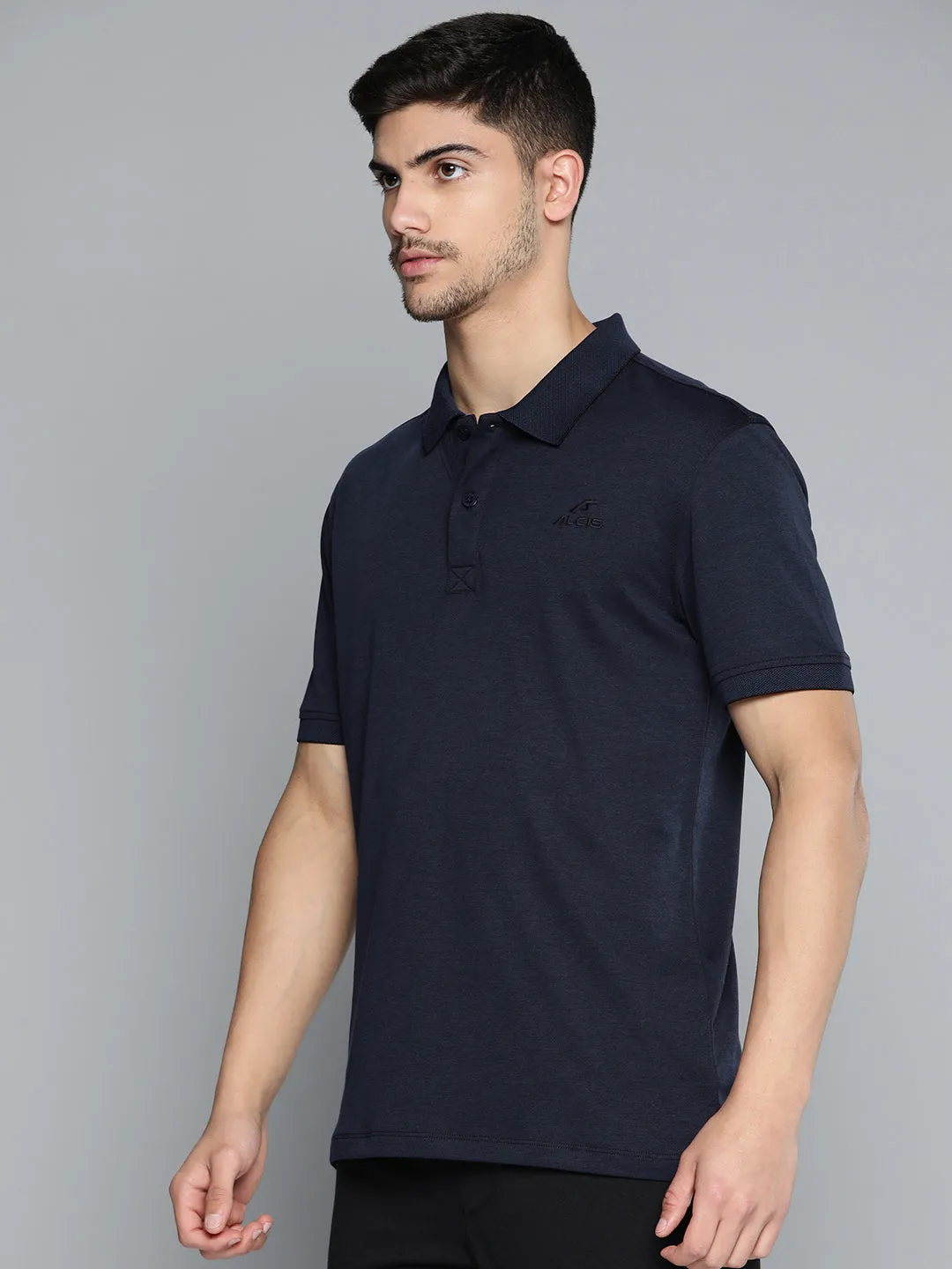 Alcis Men Polo Collar Anti Static Slim Fit Sports T-shirt