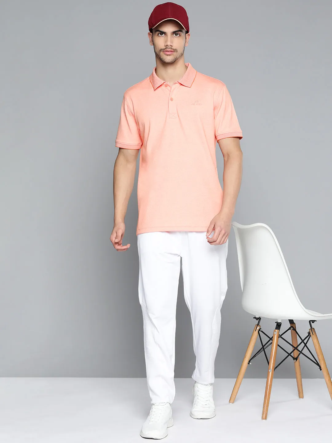 Alcis Men Polo Collar Anti Static Slim Fit Sports T-shirt