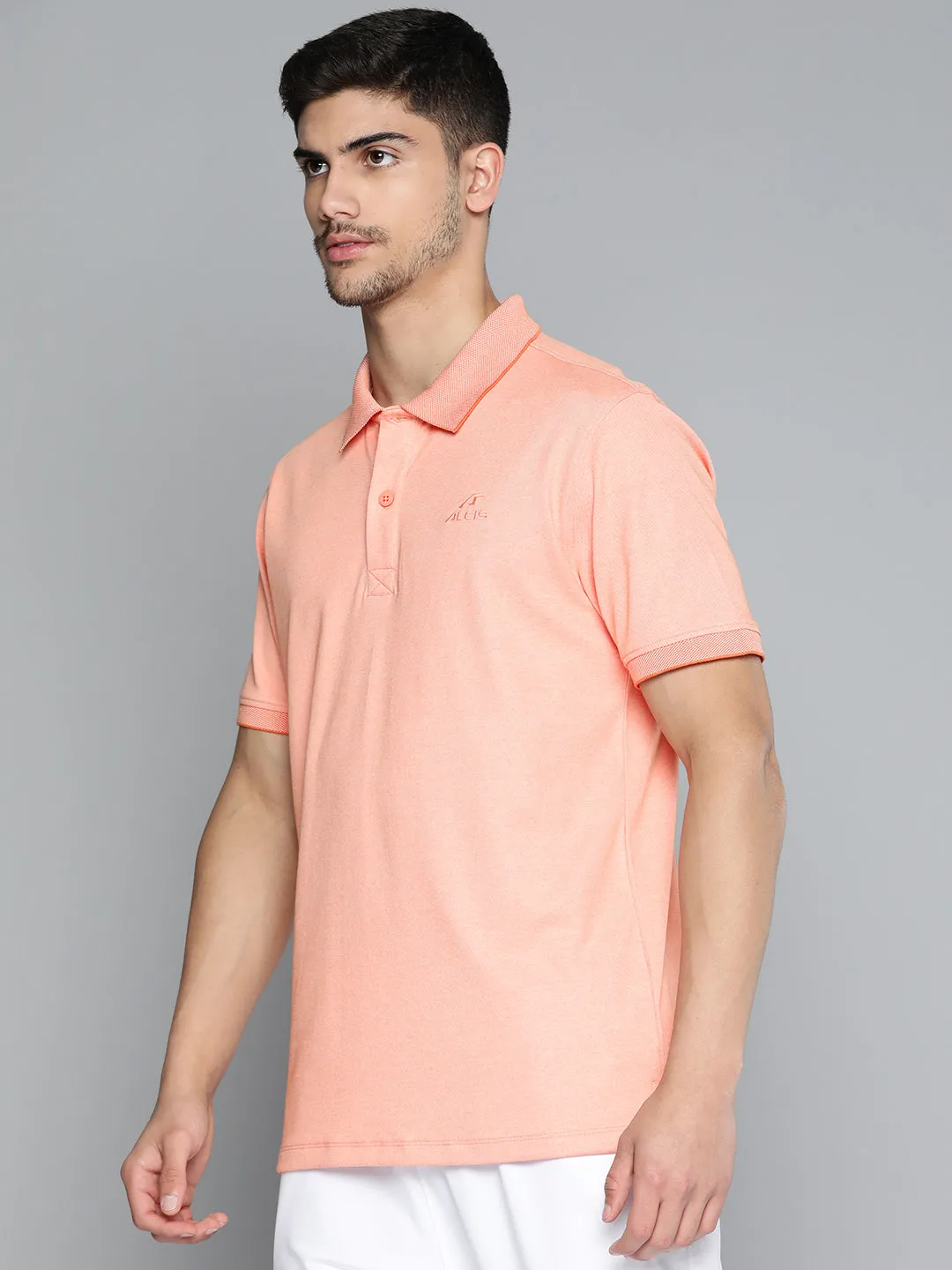Alcis Men Polo Collar Anti Static Slim Fit Sports T-shirt
