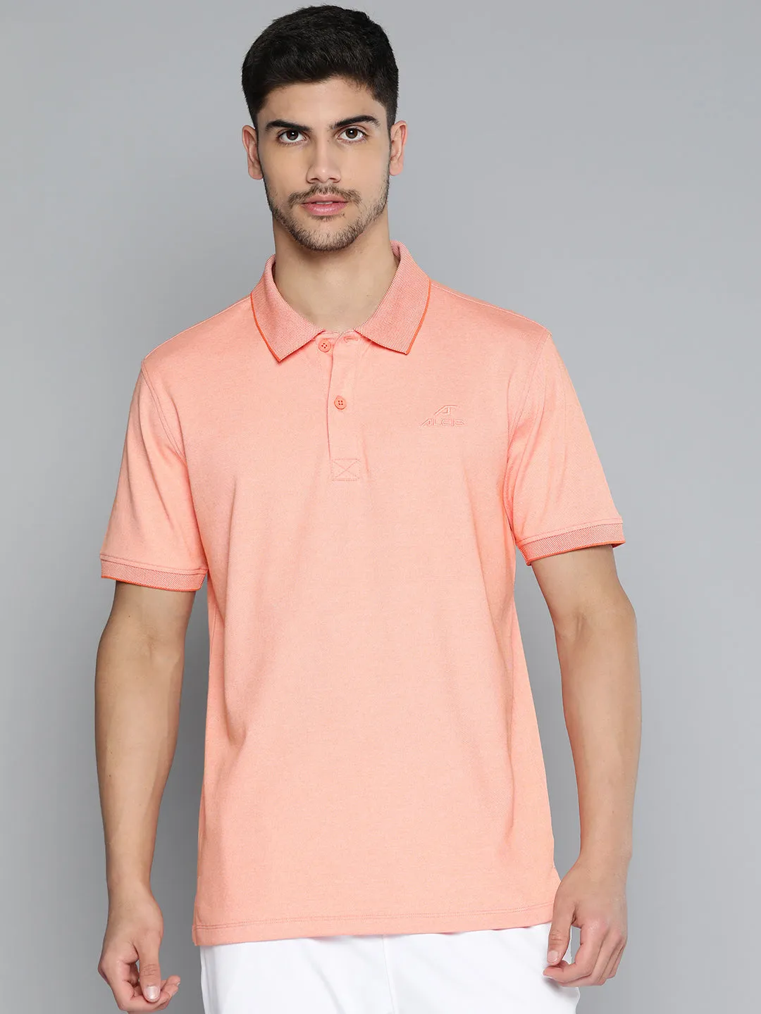 Alcis Men Polo Collar Anti Static Slim Fit Sports T-shirt