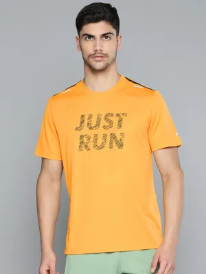 Alcis Men Typography Printed Anti Static Slim Fit Sports T-shirt
