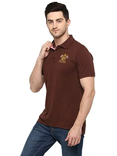 AMERICAN CREW Men's Polo T-Shirt (Dark Brown-AC385-M)