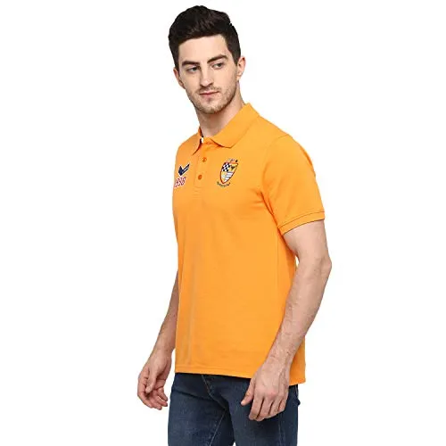 AMERICAN CREW Men's Polo T-Shirt (Orange-AC381-L)