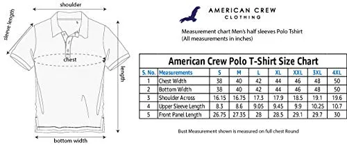 AMERICAN CREW Men's Polo T-Shirt (Orange-AC381-L)