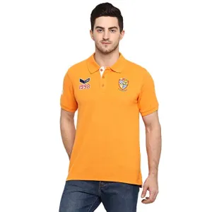 AMERICAN CREW Men's Polo T-Shirt (Orange-AC381-L)