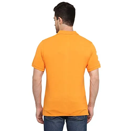 AMERICAN CREW Men's Polo T-Shirt (Orange-AC381-L)