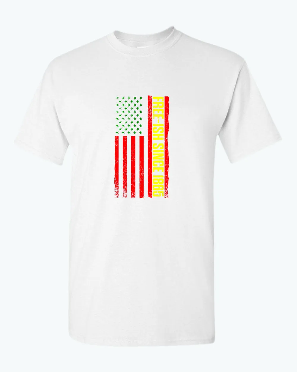 American flag juneteenth t-shirt green yellow red flag tees