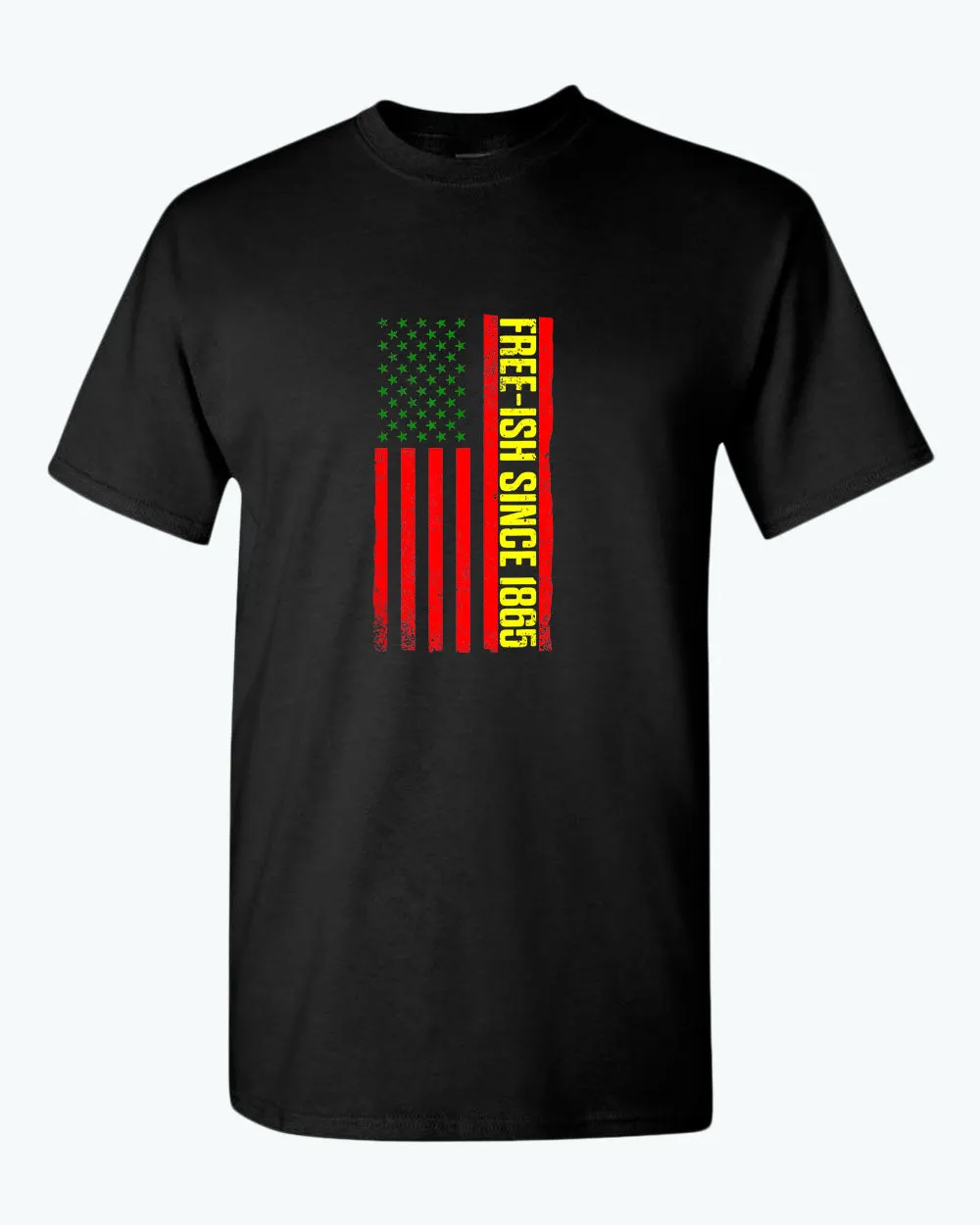American flag juneteenth t-shirt green yellow red flag tees