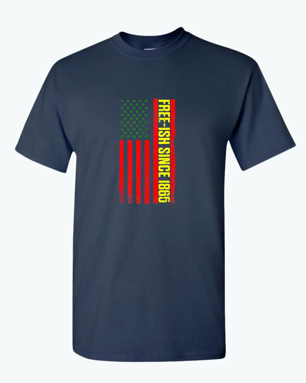 American flag juneteenth t-shirt green yellow red flag tees