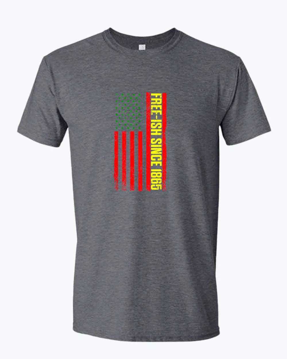 American flag juneteenth t-shirt green yellow red flag tees