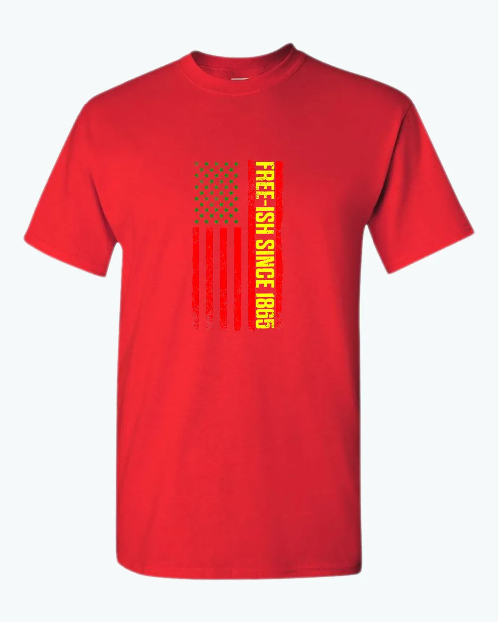 American flag juneteenth t-shirt green yellow red flag tees