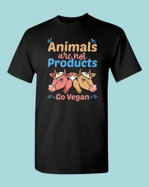 Animal are not Products Go Vegan T-shirt, Vegan shirt