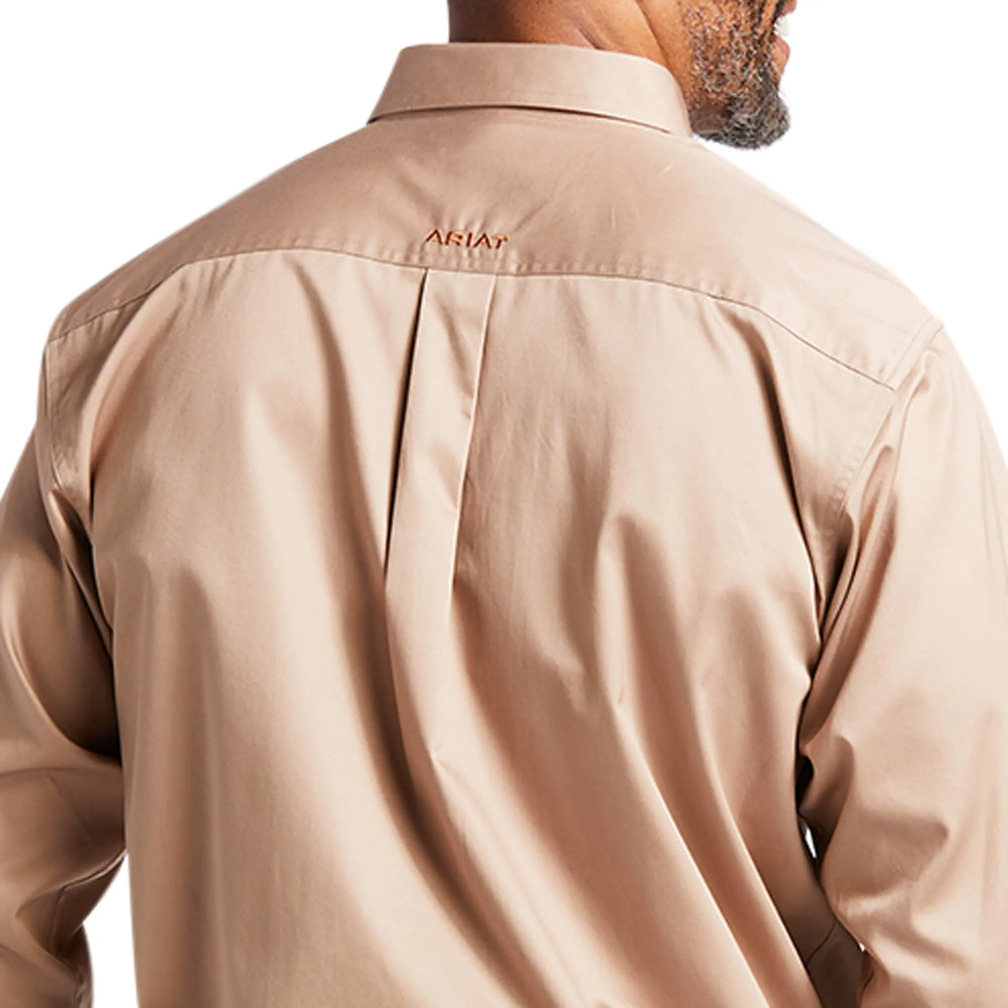 Ariat Men's Khaki Solid Twill Classic Fit Shirt