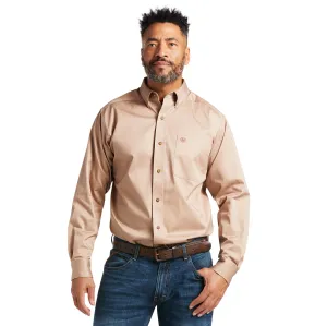 Ariat Men's Khaki Solid Twill Classic Fit Shirt