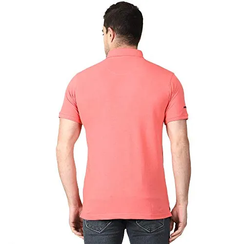 Aspirer Cotton Rich Polo T Shirt Half Sleeve with Pocket Pink