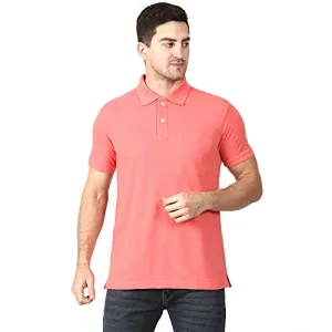 Aspirer Cotton Rich Polo T Shirt Half Sleeve with Pocket Pink