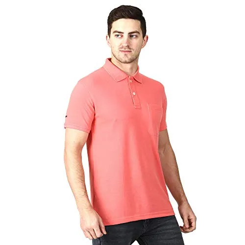 Aspirer Cotton Rich Polo T Shirt Half Sleeve with Pocket Pink