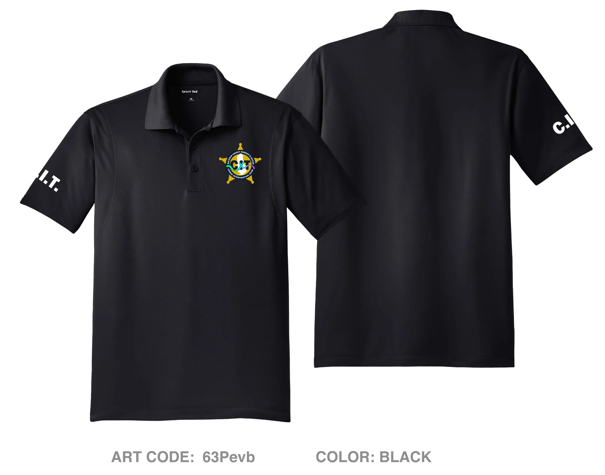 Baldwin County Sheriff’s Office Crisis Intervention Team Hi-Tech Performance Men's SS Polo - 63Pevb
