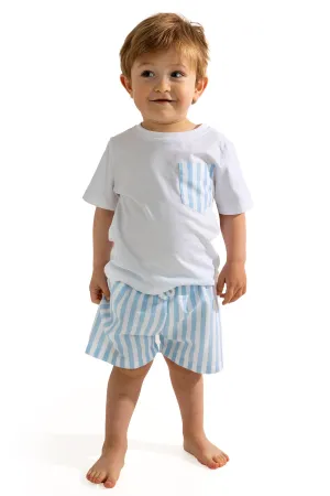 BLUE STRIPES Cotton T-Shirt