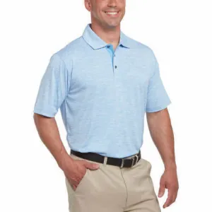 Bolle Men's Short Sleeve Heather 3 Button Golf Polo Shirt MARINA HEATHER