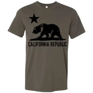 California Flag Oversize Black Silhouette Asst Colors Mens Fitted T-Shirt/tee