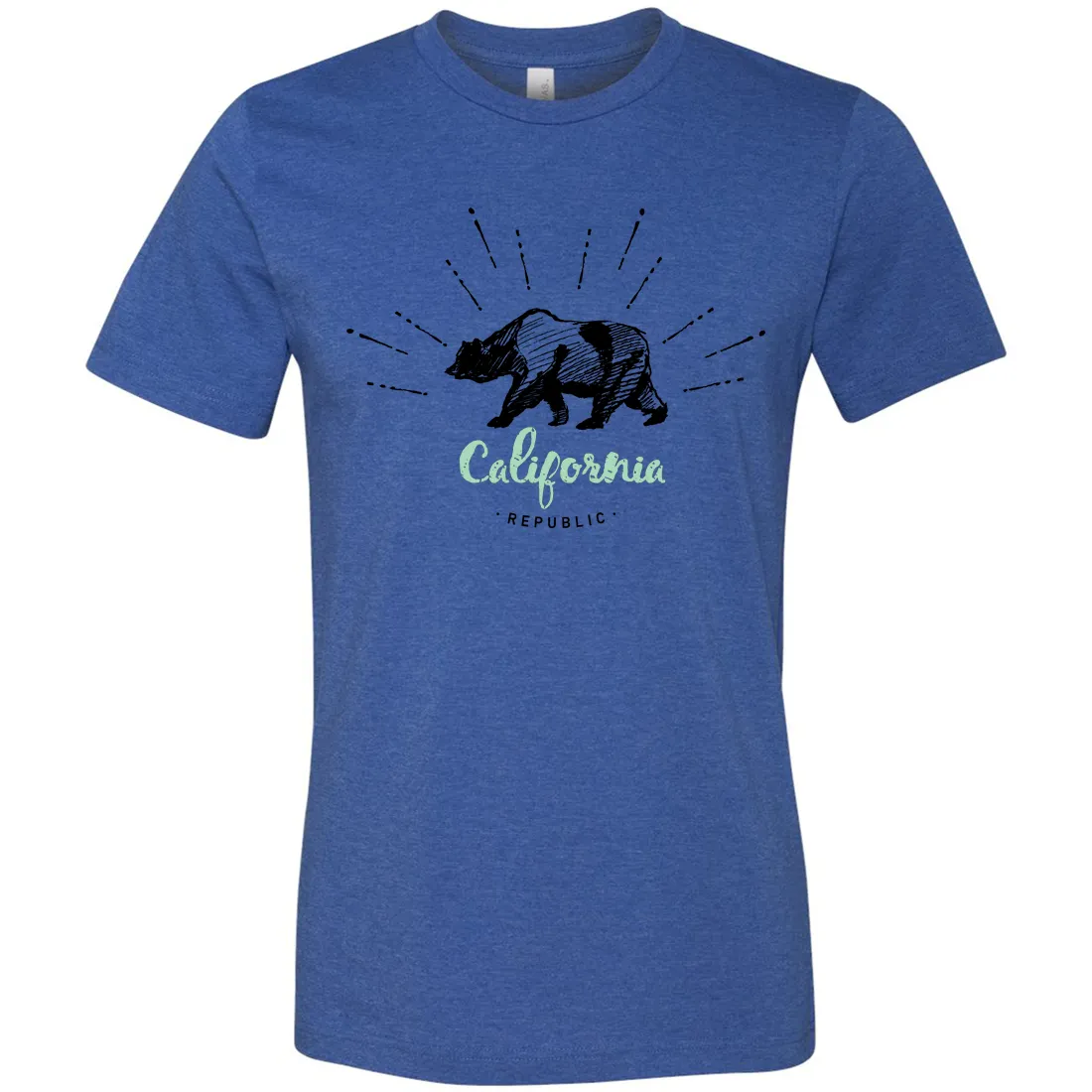 California Republic Stencil Asst Colors Mens Lightweight Fitted T-Shirt/tee