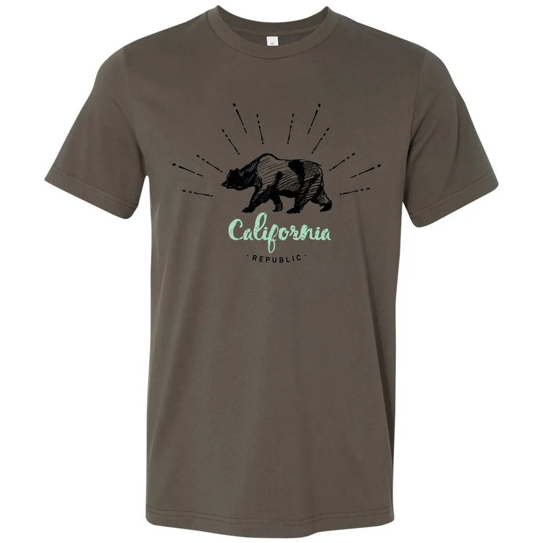 California Republic Stencil Asst Colors Mens Lightweight Fitted T-Shirt/tee