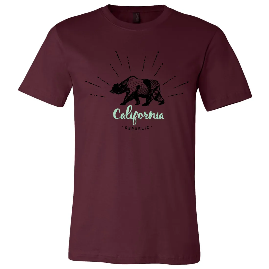 California Republic Stencil Asst Colors Mens Lightweight Fitted T-Shirt/tee
