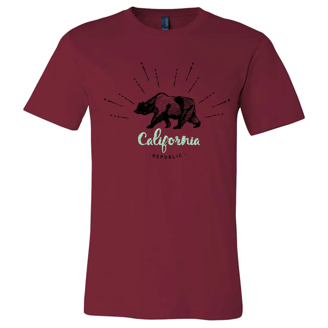 California Republic Stencil Asst Colors Mens Lightweight Fitted T-Shirt/tee