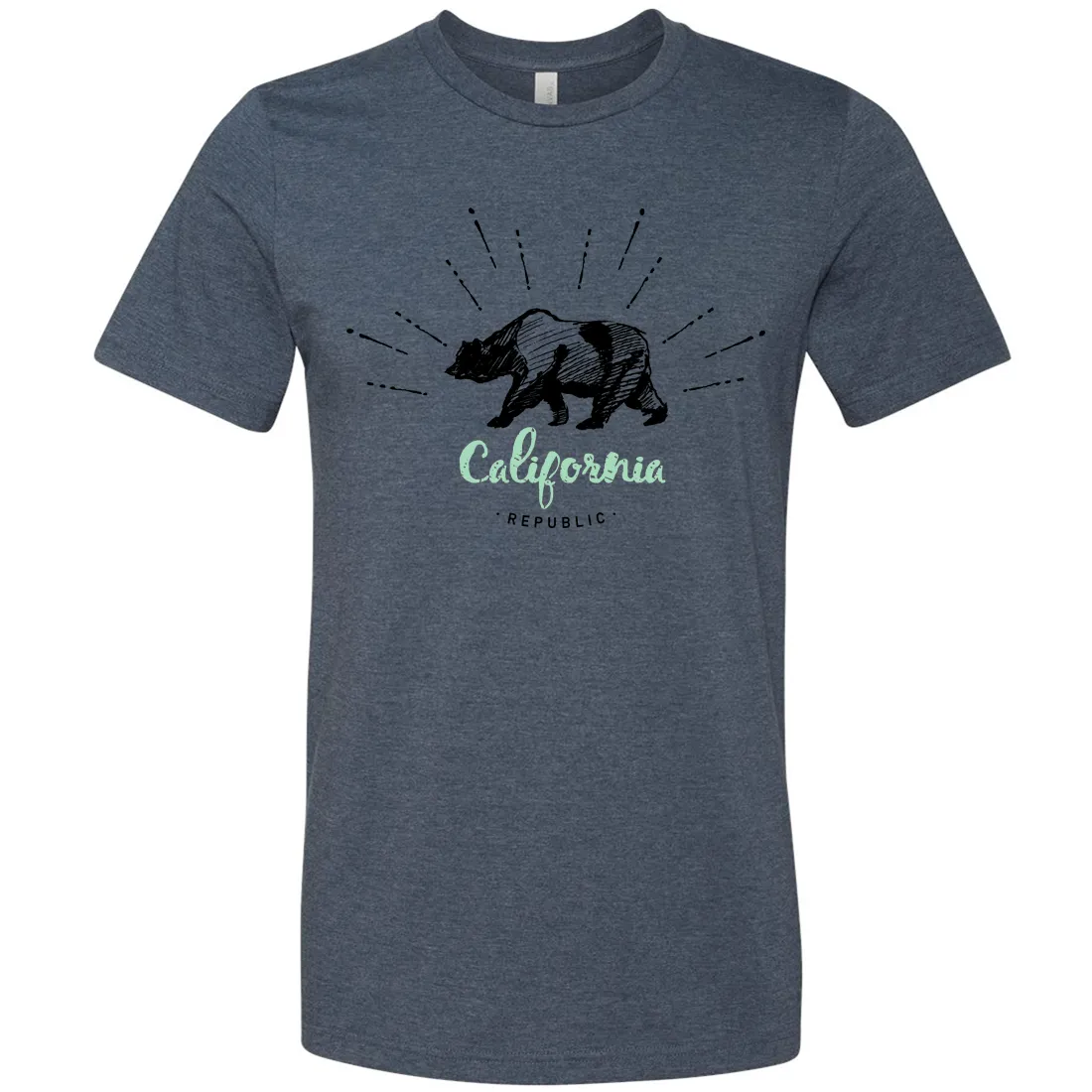 California Republic Stencil Asst Colors Mens Lightweight Fitted T-Shirt/tee