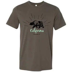 California Republic Stencil Asst Colors Mens Lightweight Fitted T-Shirt/tee