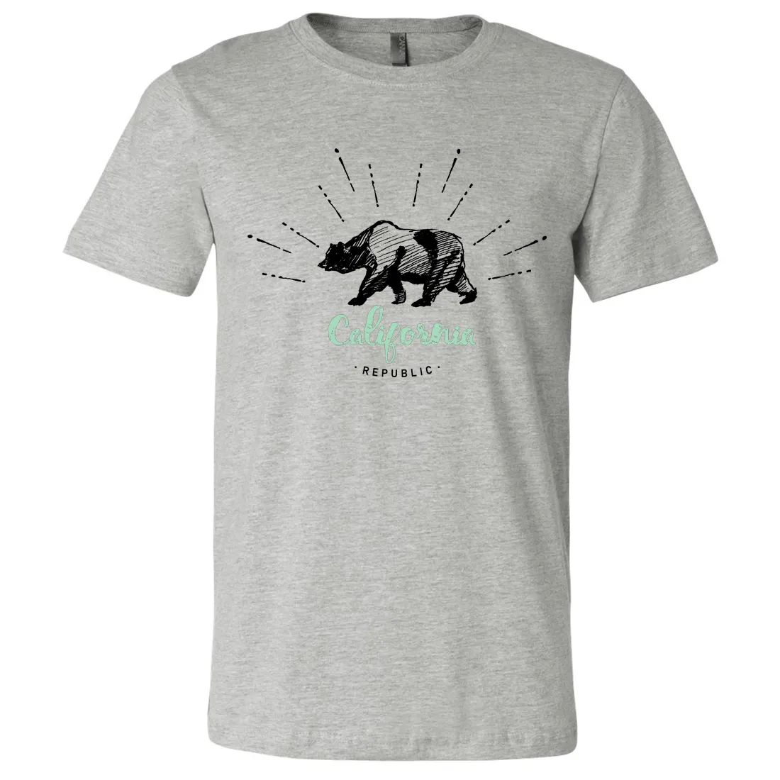 California Republic Stencil Asst Colors Mens Lightweight Fitted T-Shirt/tee