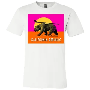 California Summer Surf Bear Asst Colors Mens Lightweight Fitted T-Shirt/tee