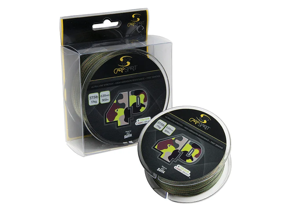 CARP SPIRIT 4-D BRAIDED MAINLINE 300M SPOOL