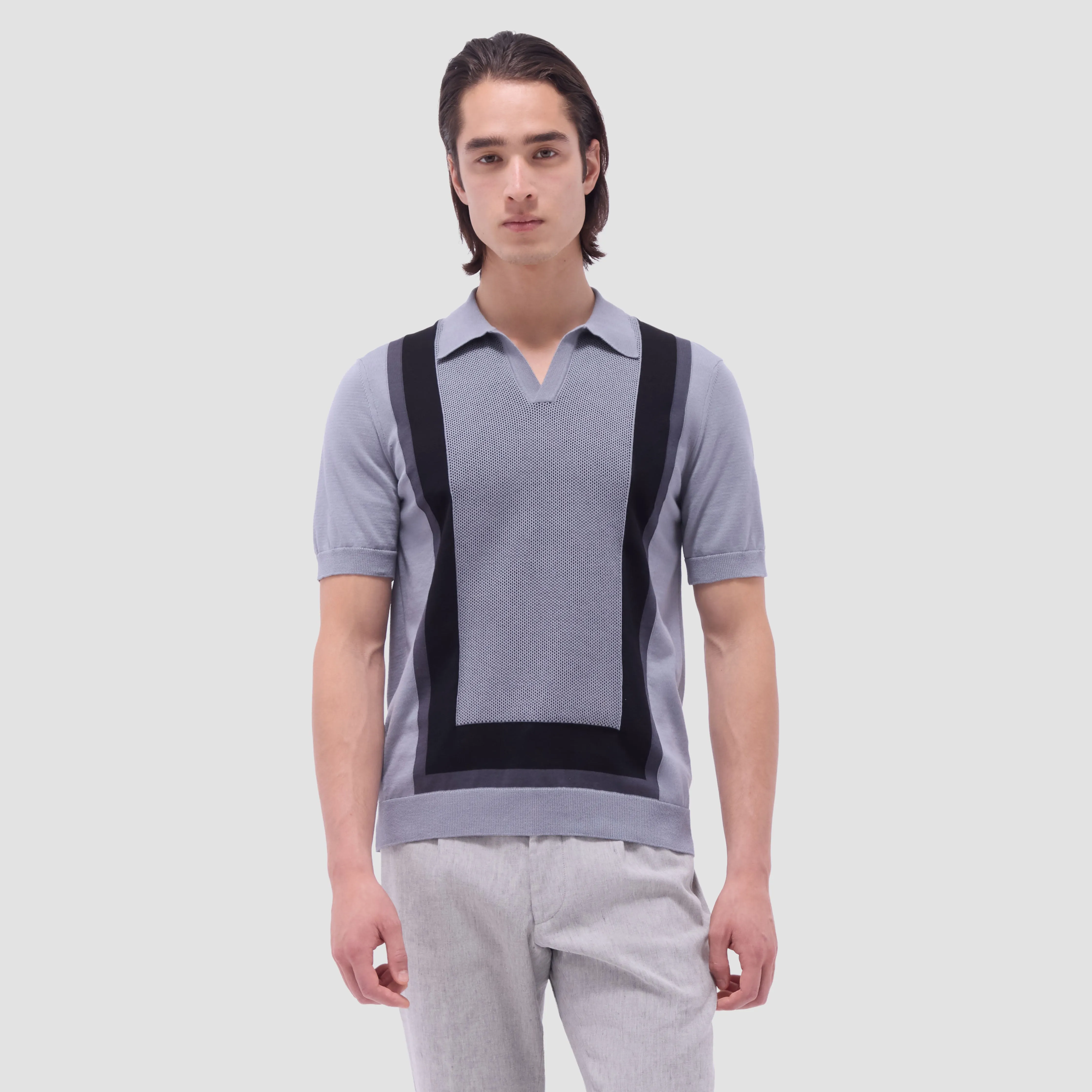 Color Block Short Sleeve Johnny Sweater