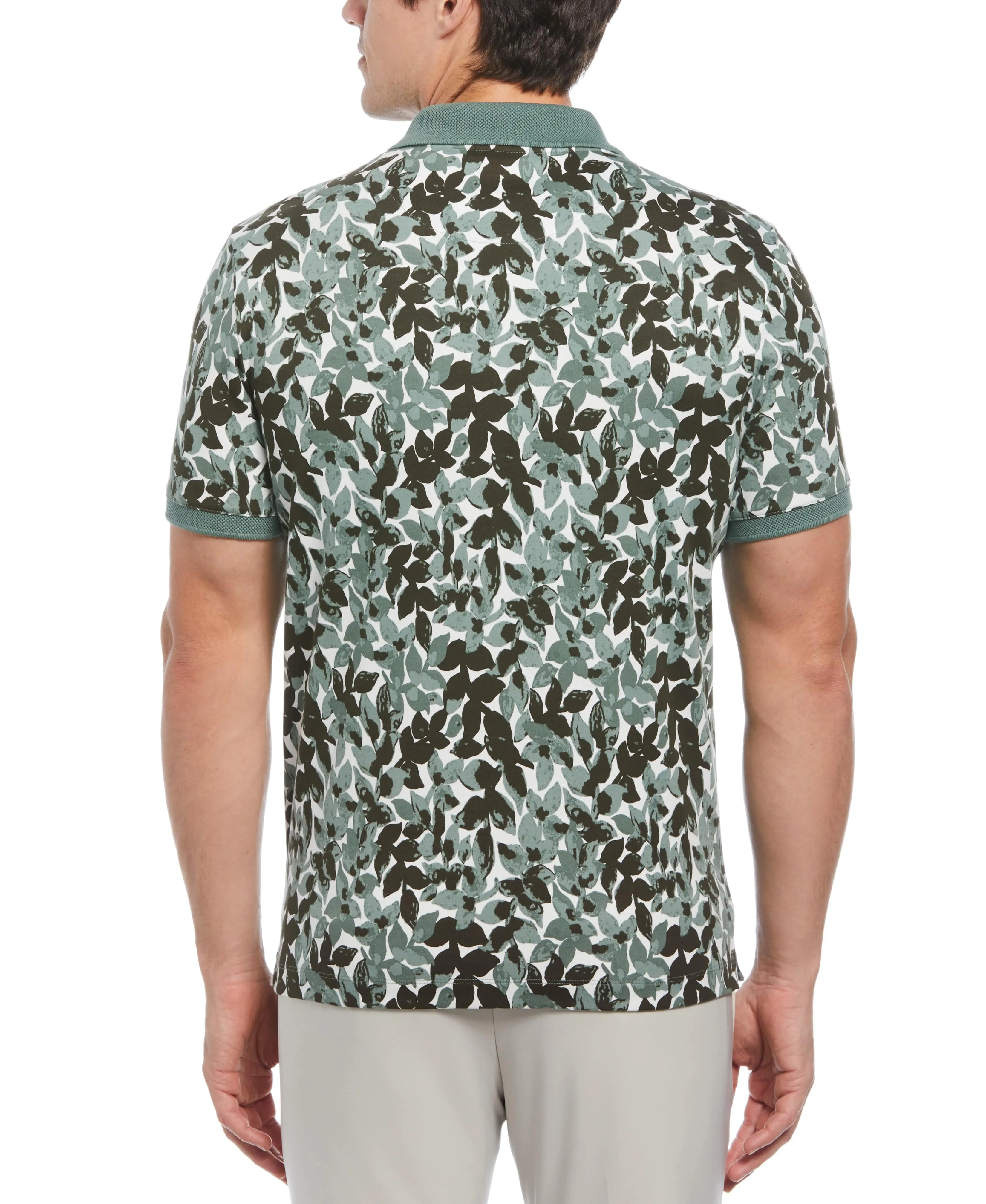 Cotton Leaf Print Polo