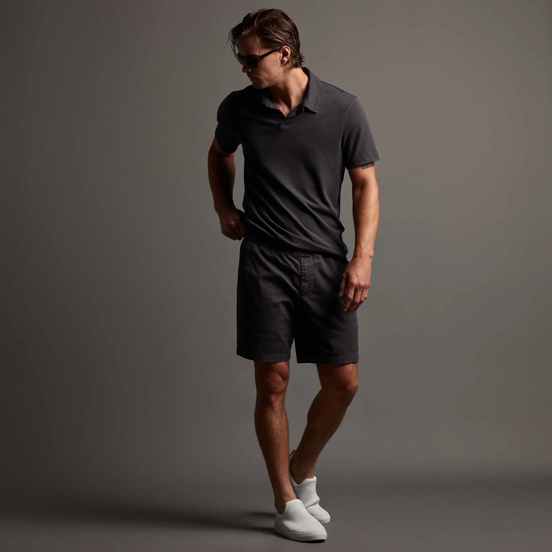 Cotton Linen Tailored Short - Magma Pigment