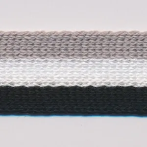 Cotton Stripe Knit Tape #34 Gray & Off White & Black