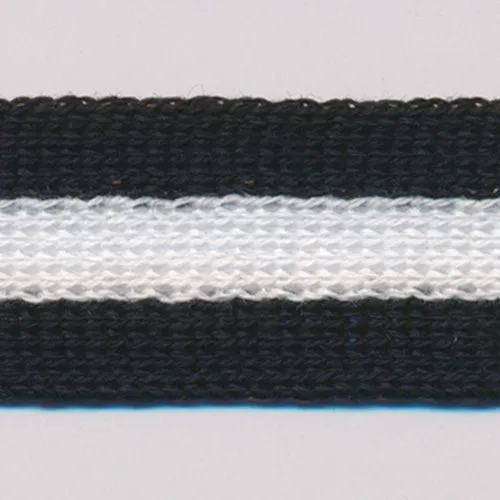 Cotton Stripe Knit Tape #35 Black & Off White