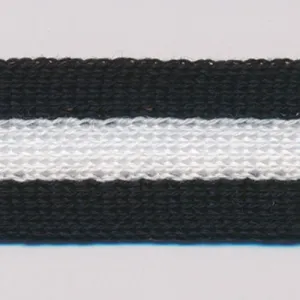 Cotton Stripe Knit Tape #35 Black & Off White