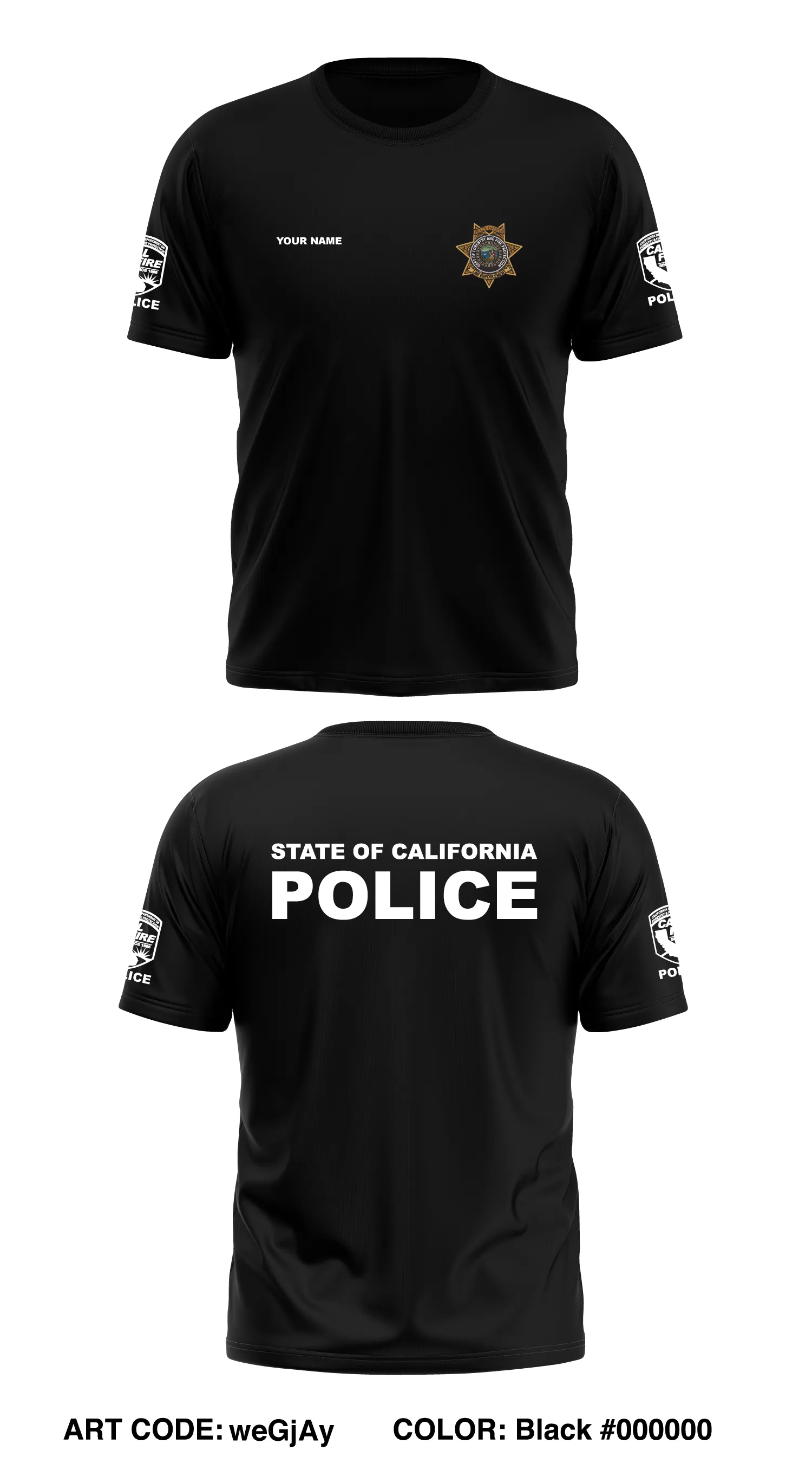 Custom CAL FIRE LAW ENFORCEMENT TRAINING Store 1 Core Men's SS Performance Tee - weGjAy